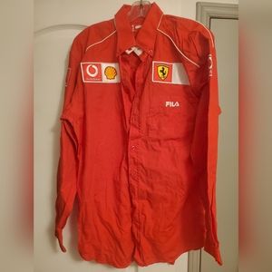 Vintage Ferrari F1 team long sleeve button shirt, Fila
